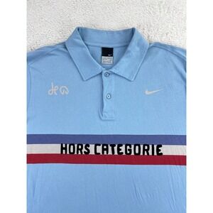 Nike Polo‎ Shirt Tour De France 2006 Men's XXL / 2XL Blue HORS CATAGORIE Cycling